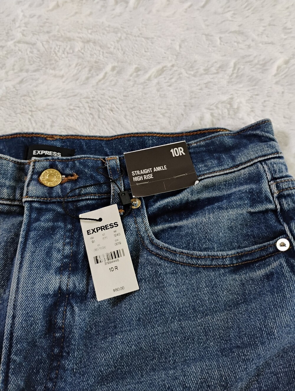 Express High Rise Straight Ankle Jeans - Picture 4 of 6